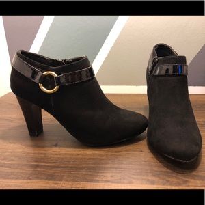 Black suede booties